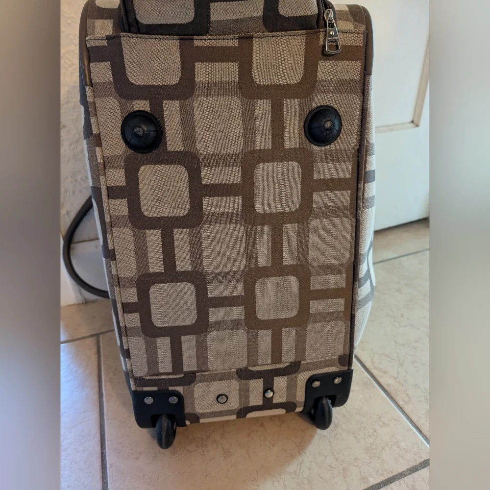 Nine West Neutral Patterned Weekender Rolling Bag - Picture 11 of 16